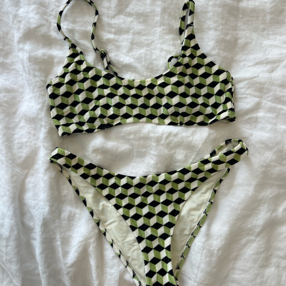 Triangl Swimwear Green and Black Bikini